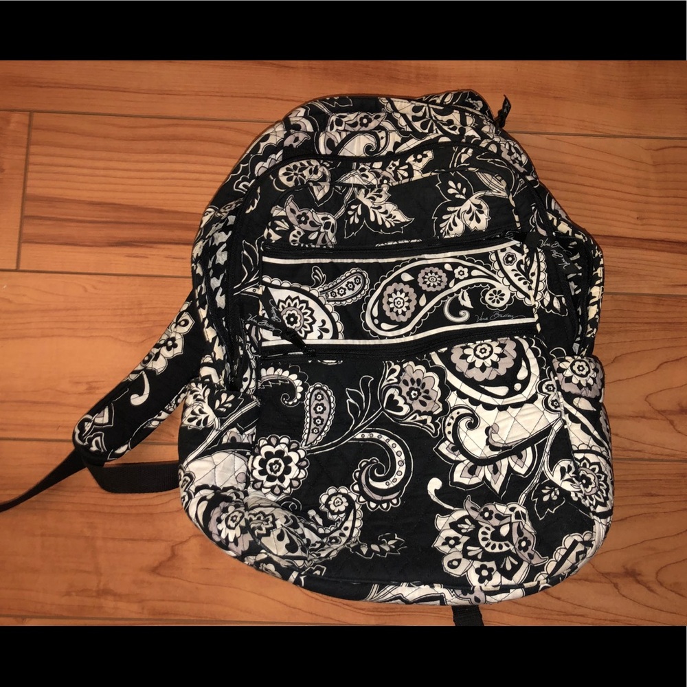 Vera Bradley black and white campus backpack